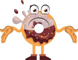 Confused donut, illustration, vector on white background.