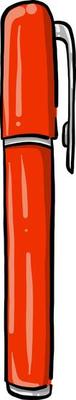 Red pen, illustration, vector on white background