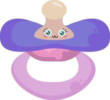 Pacifier with a face ,illustration,vector on white background vector