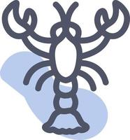 Sea lobster, illustration, vector on a white background.
