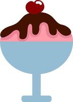 Strawberry and chocolate ice cream, icon illustration, vector on white background