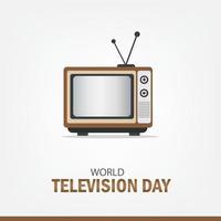 ilustración vectorial del día mundial de la televisión. diseño simple y elegante vector
