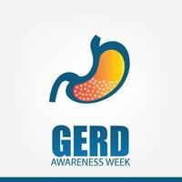 Vector Illustration of GERD Awareness Week. Simple and Elegant Design