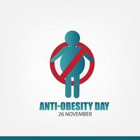 Vector Illustration of Anti Obesity Day. Simple and Elegant Design