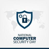 Vector Illustration of National Computer Security Day. Simple and Elegant Design