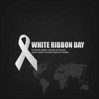 Vector Illustration of White Ribbon Day. Simple and Elegant Design