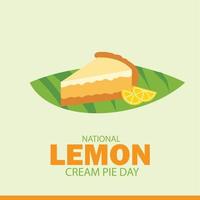 Vector illustration of National Lemon Cream Pie Day. Simple and Elegant Design