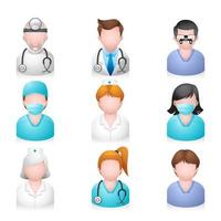 iconos de personas medicas vector