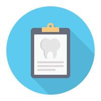 Ilustración de vector de informe dental sobre un fondo. Símbolos de calidad premium. Iconos vectoriales para concepto y diseño gráfico.