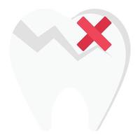 Ilustración de vector de cavidad dental en un fondo. Símbolos de calidad premium. Iconos vectoriales para concepto y diseño gráfico.