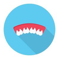 ilustración vectorial de dientes en un fondo. símbolos de calidad premium. iconos vectoriales para concepto y diseño gráfico. vector