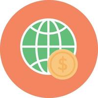ilustración de vector de dólar global sobre un fondo. símbolos de calidad premium. iconos vectoriales para concepto y diseño gráfico.