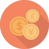 ilustración de vector de moneda en un fondo. símbolos de calidad premium. iconos vectoriales para concepto y diseño gráfico.