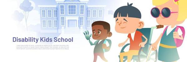 Disability school for kids with special needs vector