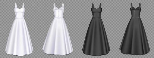 Women white and black dresses with corset vector