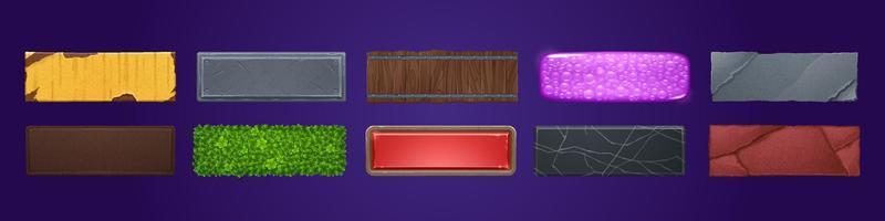 Rectangular buttons with different textures vector