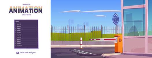 Parallax background with automatic car barrier vector