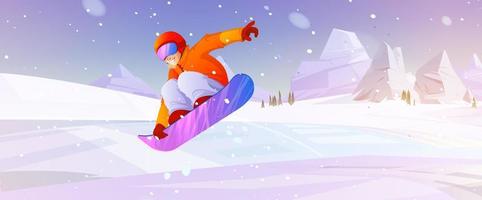 Extreme snowboarding winter sport outdoor activity vector