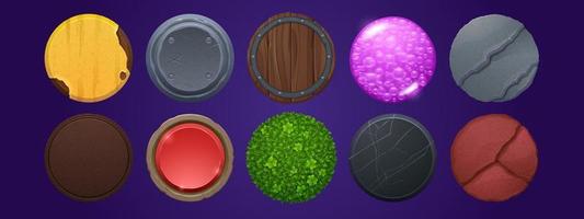 Round buttons with different textures vector