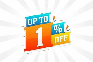 Sale of advertising campaign up to 1 Percent off promotional design. vector