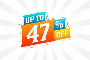 Sale of advertising campaign up to 47 Percent off promotional design. vector