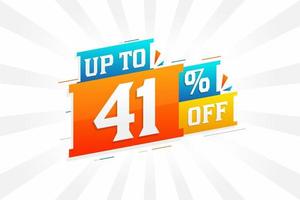 Sale of advertising campaign up to 41 Percent off promotional design. vector