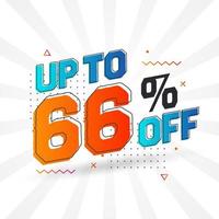 Sale of advertising campaign up to 66 Percent off promotional design. vector