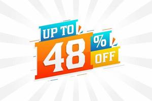 Sale of advertising campaign up to 48 Percent off promotional design. vector