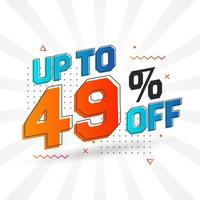 Sale of advertising campaign up to 49 Percent off promotional design. vector