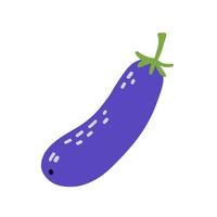 Cartoon design food element. Hand drawn eggplant vector