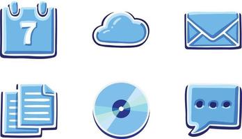 Symbol icon vector cyan blue set web