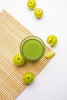 Fresh Gooseberry or Amla Juice or Phyllanthus emblica or avla juice photo