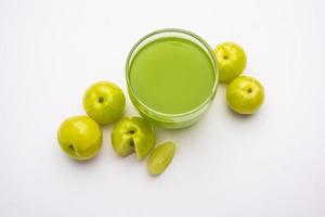 Fresh Gooseberry or Amla Juice or Phyllanthus emblica or avla juice photo