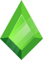 cortes de diamantes verdes brillantes. gemas de joyería piedra mágica para el diseño de interfaz. png