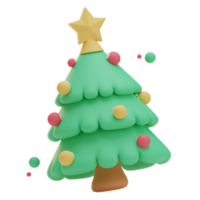 Ilustración de árbol de navidad de renderizado 3d png