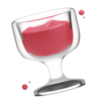 copo de natal de renderização 3d com ilustração de vinho png