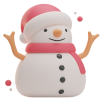3d renderen Kerstmis sneeuwman illustratie png