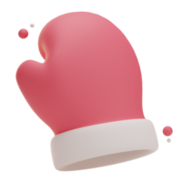 Ilustración de guantes de navidad de renderizado 3d png