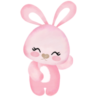 linda conejita rosa haciendo un gesto lindo png