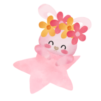 schattig roze konijn meisje maken schattig gebaar png