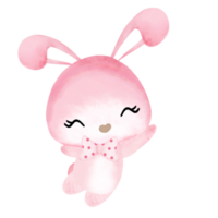 jolie fille lapin rose faisant un geste mignon png