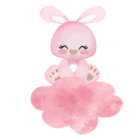 jolie fille lapin rose faisant un geste mignon png