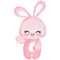 jolie fille lapin rose faisant un geste mignon png