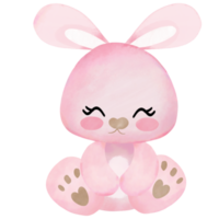 jolie fille lapin rose faisant un geste mignon png