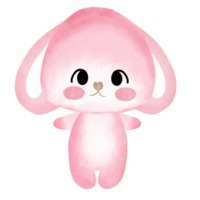 cute pink bunny girl making cute gesture png