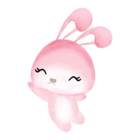cute pink bunny girl making cute gesture png