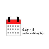 calendar icon to remind you that you have less than 5 days left to marry. isolated on a transparent background png