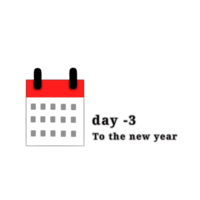 calendar icon to remind you that the new year is less than 3 days away. isolated on a transparent background png