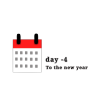 calendar icon to remind you that the new year is less than 4 days away. isolated on a transparent background png