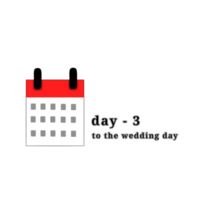 calendar icon to remind you that you have less than 3 days left to marry. isolated on a transparent background png